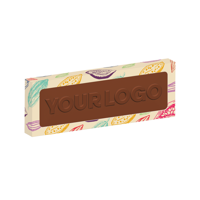 Eco 12 Baton Window Box – Milk Chocolate³ – 3D Branding