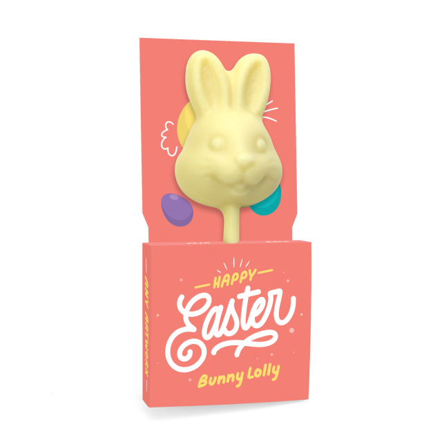 Easter – Eco Lolly Box – White Chocolate – Bunny Lolly